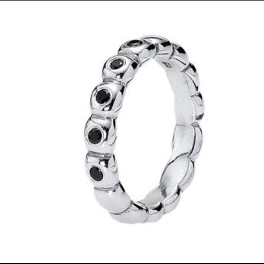 PANDORA Black SPINEL Ring Band Size 7.5‼️SOLD‼️